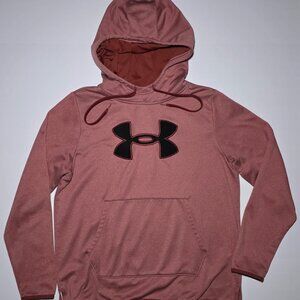 Under Armour Womens Copper Orange and Black Pullover Hoodie Size Large